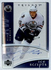 2007-08 UD Trilogy Ice Scripts Ales Hemsky Auto #IS-AH Edmonton Oilers
