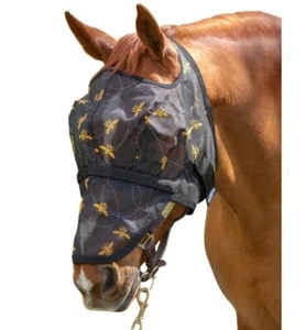 Mackey Equine Bee Mine Fly Mask with Detachable Nose - Medium, Large, or XLarge - Picture 1 of 2