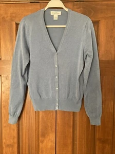 Brooks Brothers Silk Blend Blue Cardigan Women’s Size Large L - Picture 1 of 5