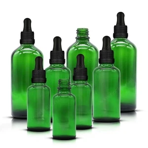 GRÜNE Glasflasche mit Pipetten Tropfer Flasche für Öle Aromatherapie Augentropfen - Bild 1 von 4
