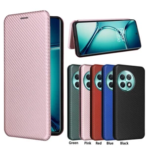 Carbon Fiber Phone Case For OnePlus 12 ACE2 Pro N30 Leather Flip Card Slot Cover - Picture 1 of 30