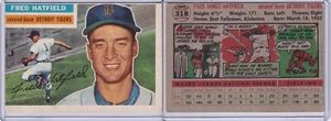 1956 Topps Baseball Card # 318 Fred Hatfield Detroit Tigers 2nd Base VG - Picture 1 of 1