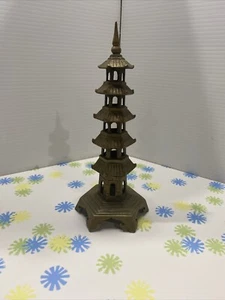 Antique Chinese Bronze Pagoda Temple Figure Figurine Statue - Picture 1 of 7