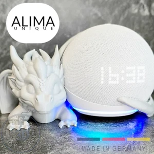 Halterung passend für Amazon Echo Dot 5 & 4 Kids – Drachenbaby Drache Ständer - Bild 1 von 3