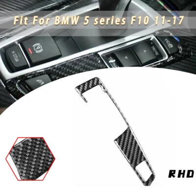Real Carbon Fiber Gear Shift Panel Button Cover Trim for BMW 5 series F10 11-17 - Image 1 of 4