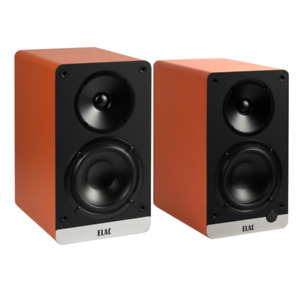 ELAC Debut ConneX DCB41-OR Powered Bookshelf Speakers with Bluetooth (Orange)
