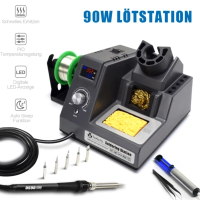 TOAUTO 90W ESD Digital Lötstation 220V Lötkolben SMD Rework Station LED Anzeige - Bild 1 von 4
