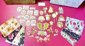 Anna Griffin's Birthday 3D Sentiments & Gold Foil Embellishments + More 40 PCS + - Picture 1 of 11