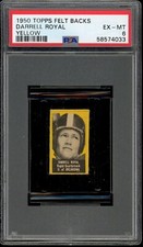 1950 Topps Felt Backs Football Darrell Royal Yellow PSA 6