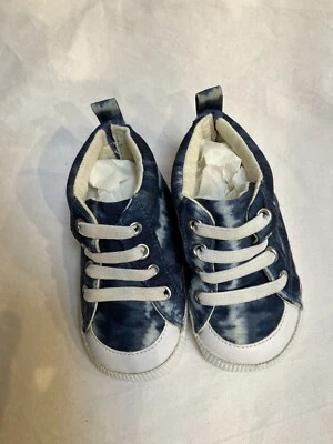 Zapatillas altas Gap Baby Boy 6-12 meses azul entrada trasera cordones elásticos Foto 1 de 4