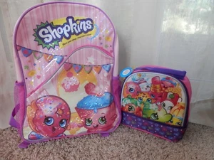 SHOPKINS Shop Kins Büchertasche 16"x 12" x 4" RUCKSACK & Lunchtasche Neu - Bild 1 von 4