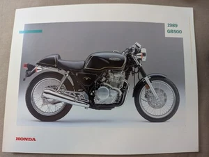NOS 1989 Honda GB500 Motorcycle Dealer Sales Spec Brochure  - Picture 1 of 2