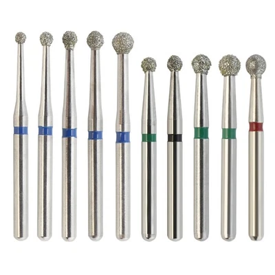 Dental Diamond Burs Surgical Long Round Ball Burs Friction Grip FG 801/023 801L - Image 1 of 4