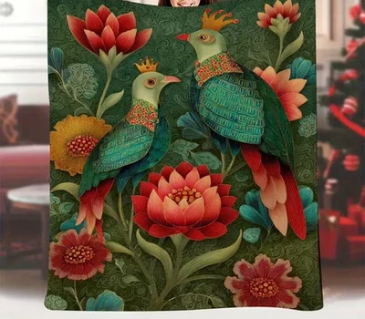 SET ! Wohndecke Tagesdecke Kuscheldecke Teddyfell Sofa Bett Decke Kinder floral - Bild 1 von 4