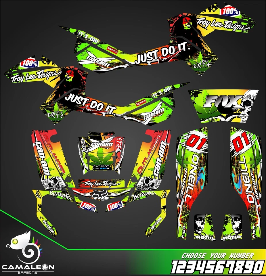 CAN-AM OUTLANDER 500 650 800R 1000 GRAPHICS KIT DECALS STICKER 2006-2011 - Image 1 of 1