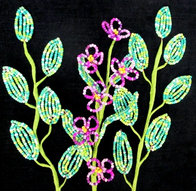 French Style Beaded Flower Stem Purple Petites Weddings Decor Gifts - Image 1 of 4