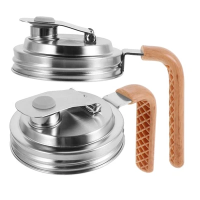 2 Piezas Tarro Verter Tapa Tapas con Caño Tarros de Almacenamiento de Vidrio Lata Albañil Foto 1 de 4