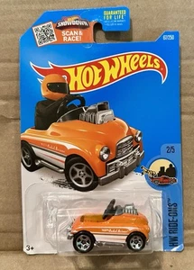 HW HOT WHEELS 2016 HW RIDE ONS #2/5 PEDAL DRIVER HOTWHEELS ORANGE VHTF - Picture 1 of 2