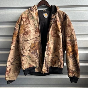 Carhartt Realtree Camo Jacket Insulated Hooded Zip Up Coat Mens Medium J221 CAP - Picture 1 of 12