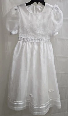 Girls New York Bonnie Jean White Communion/ Flower Girl Dress Size 12 - Image 1 of 4