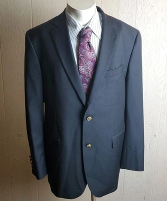 Blazer Vineyard Vines Para Hombres 44 Negro Lana Dorado Botón Chaqueta  Foto 1 de 4