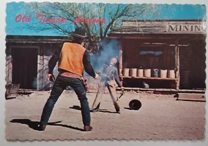 Arizona Postcard Mid 1900s Original RARE Old Tucson Sheriff Gunfight Show Mining - Picture 1 of 5