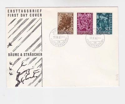 liechtenstein 1960 Sc 353/5,tree  ,set on FDC     o502 - Image 1 of 2