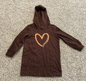 Toddler Girls Long Sleeve With Hoodie Sweatshirt Brown Size 100 - Picture 1 of 7