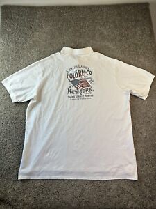 Polo Ralph Lauren Shirt Mens 4XL Tall White Blue New York USA Flag Big Pony *