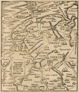 Antique Map "Stagnu meridionale" (Groningen) S. Munster, 1544 - Picture 1 of 3