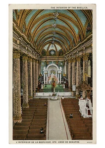 The Interior of the Basilica, Ste. Anne de Beaupre, Quebec, Canada Postcard - Picture 1 of 2