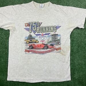 Vtg  90s 75th Running Indianapolis 500 1991 Indy Single Stitch T-Shirt Sz XL 384