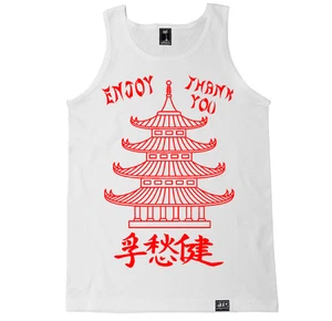 DISFRAZ CHINO PARA SACAR HUMOR DIVERTIDO CHINA COMIDA EDM HIP HOP RAP MEME CAMISETA SIN MANGAS - Imagen 1 de 1