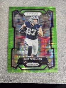 2023 Panini Prizm Jake Ferguson Neon Green Pulsar SP Dallas Cowboys - Picture 1 of 3