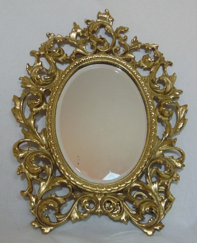 Art Nouveau Brass Mirror Glo Mar 804 Wall Dresser Vanity Frame Cover