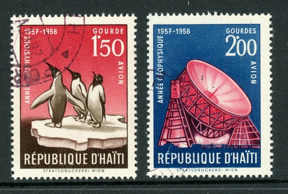 Haiti Scott #C120-C121 CTO Int'l Geophysical Year SPACE FAUNA $$ - Image 1 of 1