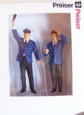  Preiser G 1:22.5 scale TWO German Railroad : Railway Conductors # 45000 - Image 1 of 2
