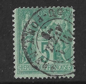 FRANCE 1876 - SAGE Type 2 - 5c Bluish Green - Sc#78 (SG 229) - Fine used (#6) - Picture 1 of 2