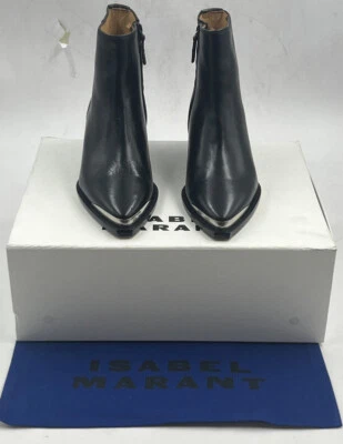 BOTAS MUJER ISABEL MARANT ADNAE BO0068FA-A4A13S CUERO METAL-T NEGRAS 01BK US 6 Foto 1 de 4
