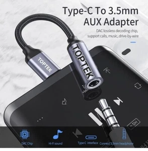 Premium USB C to AUX Audio Headphone Jack USB Type C to 3.5mm For Android Mac ap - Picture 1 of 8