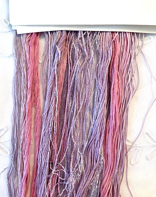 Needlepoint Threads Fibers Lot of 18 Assorted Brands Shades of Lavenders Pinks - Image 1 of 4