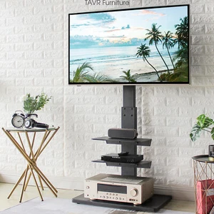 Universal Floor TV Stand with Height Adjustable Swivel Mount for 32-75 inch TVs - Picture 1 of 10
