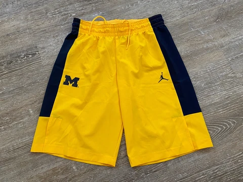 Nike Jordan Michigan Wolverines Authentic Womens Basketball Shorts Player Issue Cover