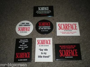 SCARFACE - PINES DE PUBLICIDAD DE VIDEO PARA EL HOGAR 20 ANIVERSARIO - JUEGO DE 7 - Imagen 1 de 1