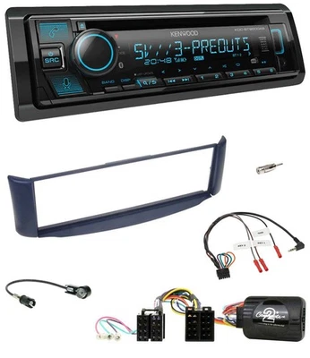 Kenwood Bluetooth USB CD Lenkrad DAB Autoradio für Smart ForTwo 2004-2007 blau - Bild 1 von 4