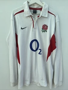 England 2003/04/05 Home Rugby Shirt Nike White Long Sleeve Mens XL - Picture 1 of 10