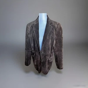 Chaqueta de gamuza marrón Lauren Ralph Lauren para mujer botones ecuestres talla grande - Imagen 1 de 17