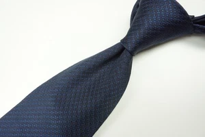 Cravatta Cesare Attolini blu navy tessuto testurizzato 100% seta NUOVISSIMA - Foto 1 di 6