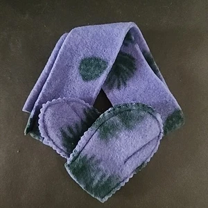 Puppenschal & Fäustlinge Set lila grün Blatt aus Puppenschau ohne Etikett - Bild 1 von 5