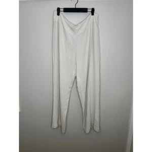 Eileen Fisher Damen Straight Hose Elfenbein Seide Weites Bein Hose NEU L - Bild 1 von 7